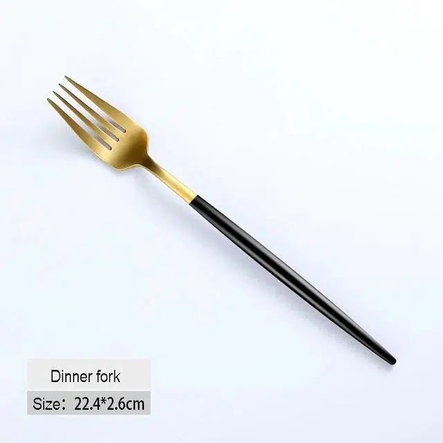Black + Gold Cutlery Set - Hestia + Co.