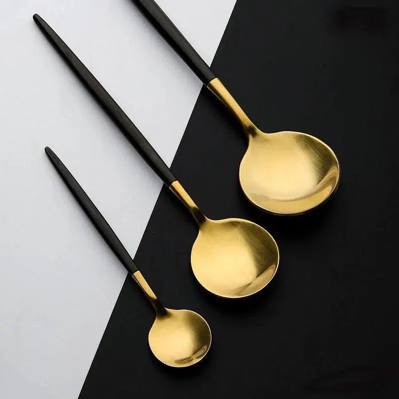 Black + Gold Cutlery Set - Hestia + Co.