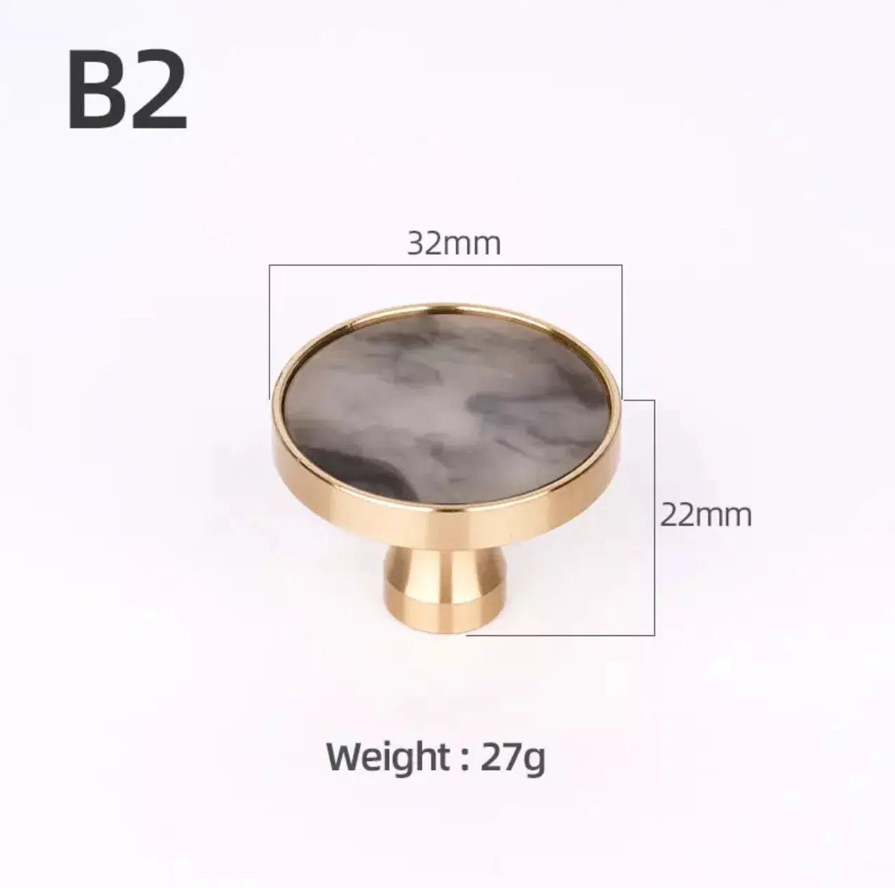 Brass and Stone Handles - Hestia + Co.