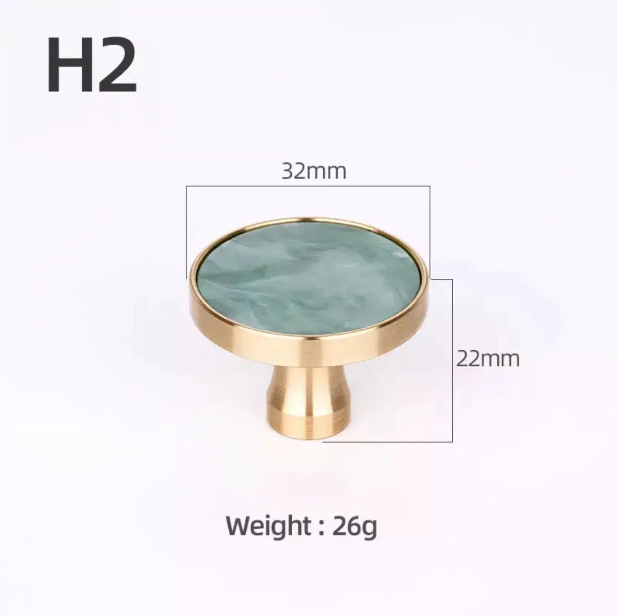 Brass and Stone Handles - Hestia + Co.