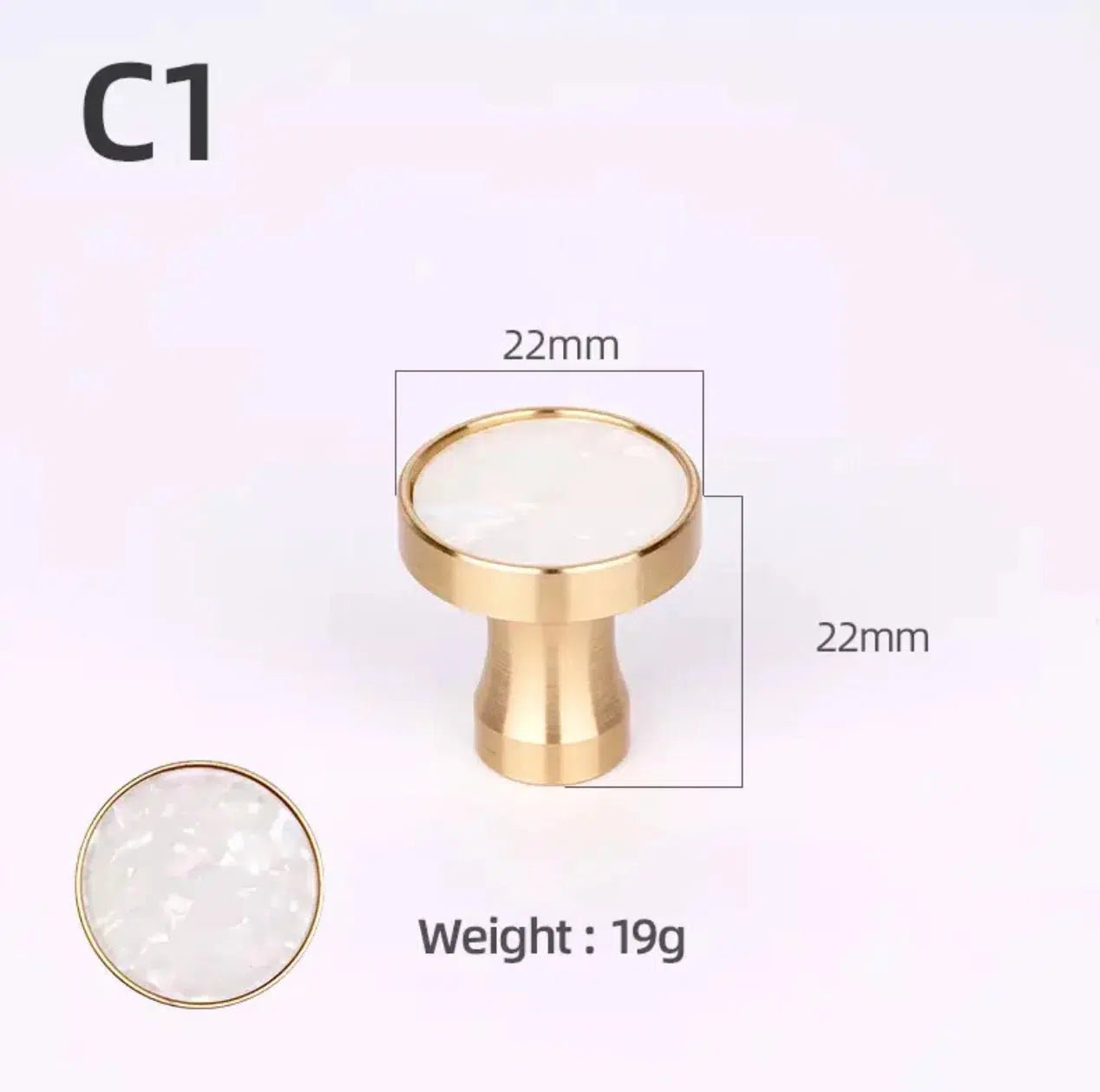 Brass and Stone Handles - Hestia + Co.