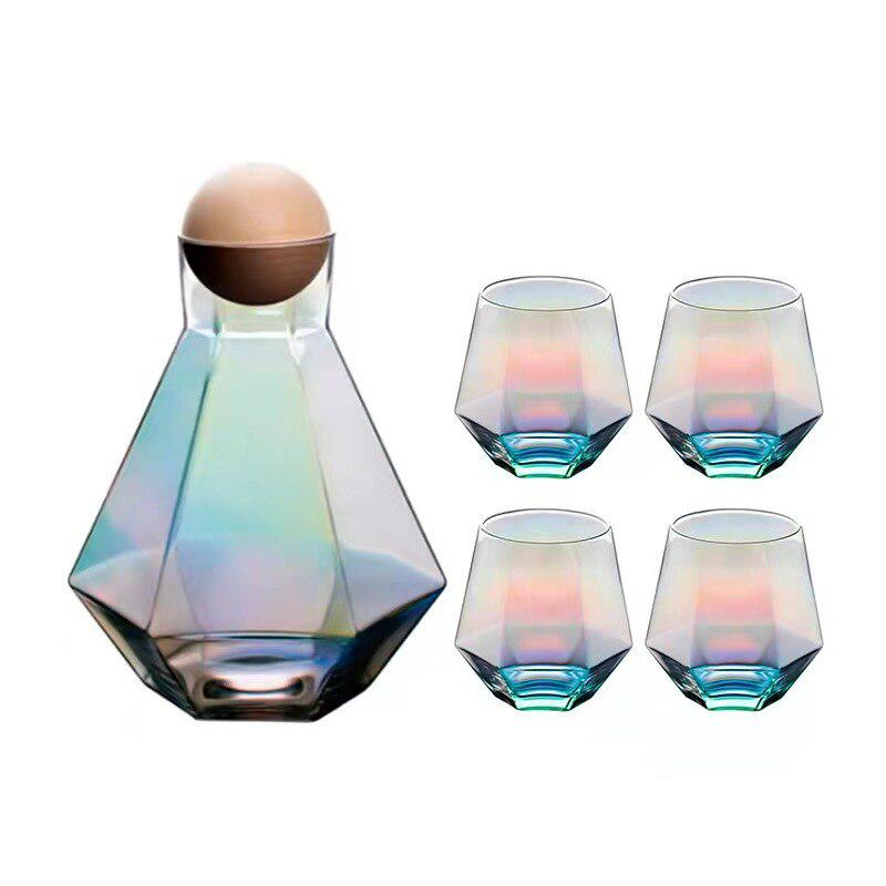 Hexagonal glass Pitcher set - Hestia + Co.