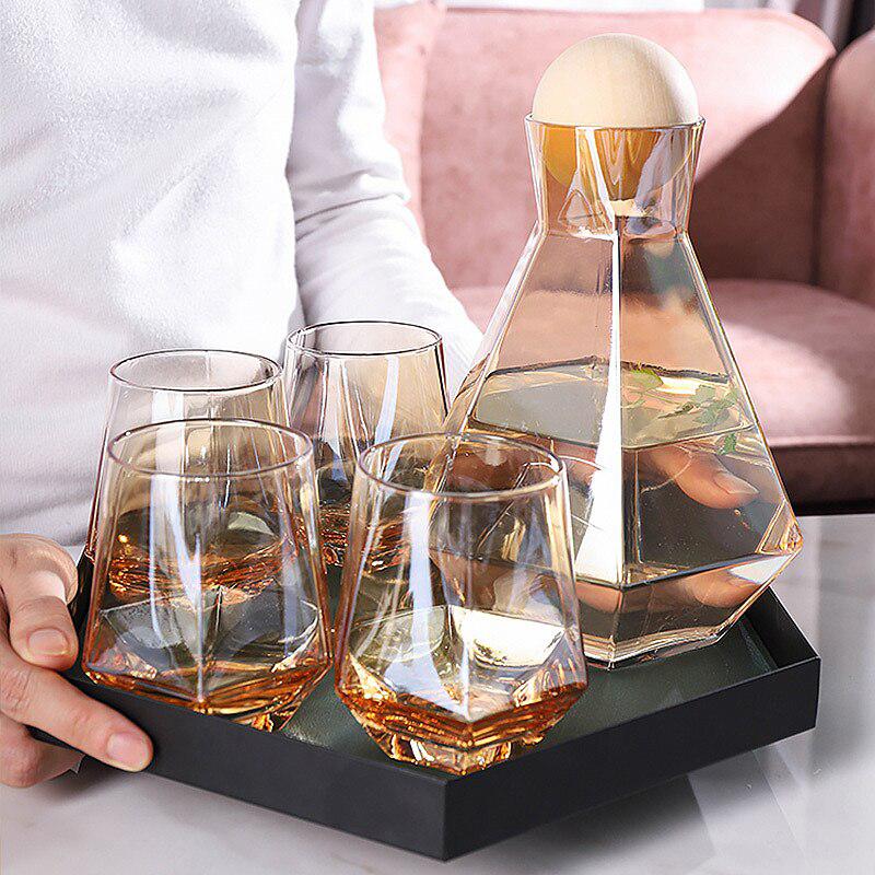 Hexagonal glass Pitcher set - Hestia + Co.