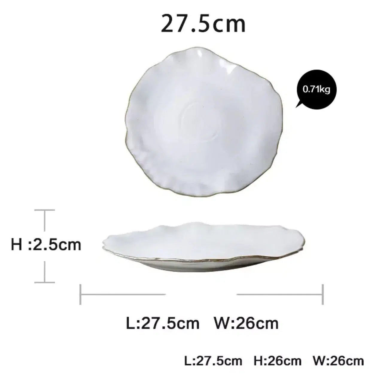 Irregular White Ceramic Plates + Dishes - Hestia + Co.