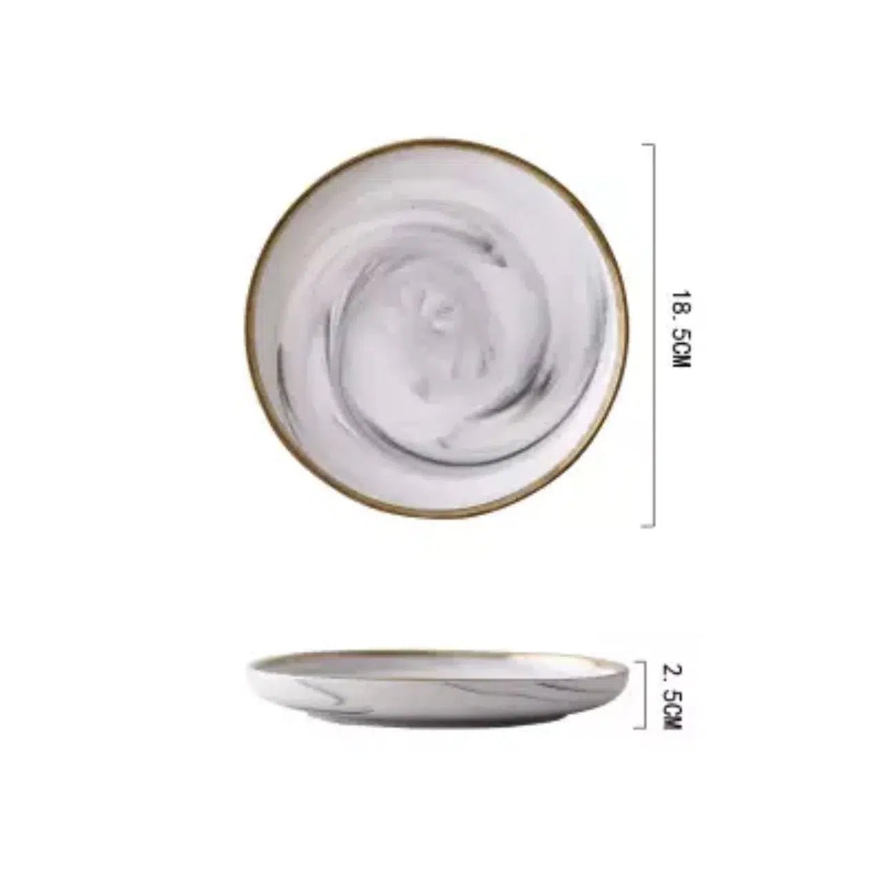 Marble Pattern Porcelain Plate Set - Hestia + Co.