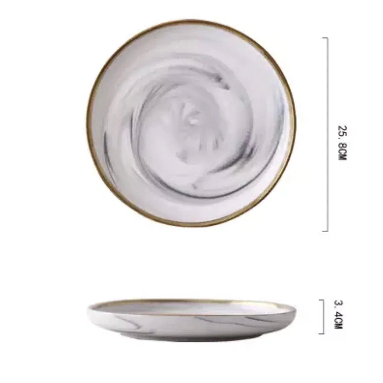 Marble Pattern Porcelain Plate Set - Hestia + Co.