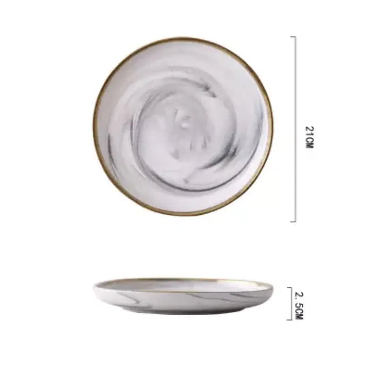 Marble Pattern Porcelain Plate Set - Hestia + Co.