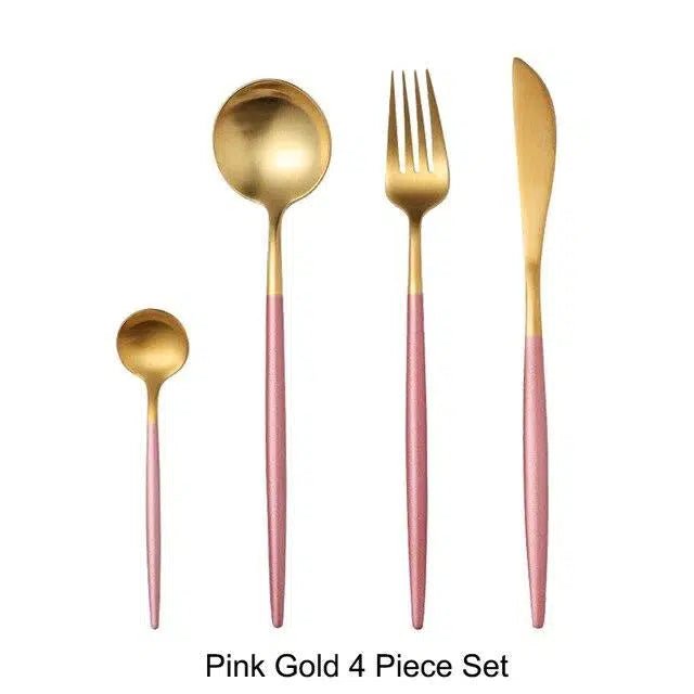 Pink + Gold Cutlery Set - Hestia + Co.
