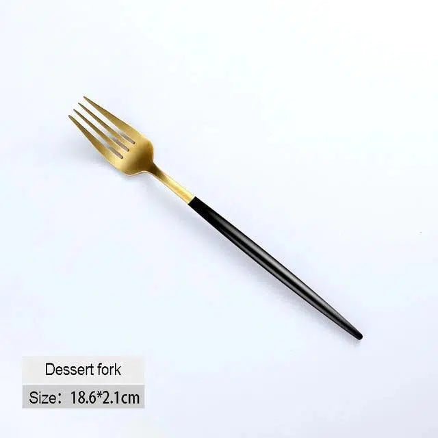 Black + Gold Cutlery Set - Hestia + Co.