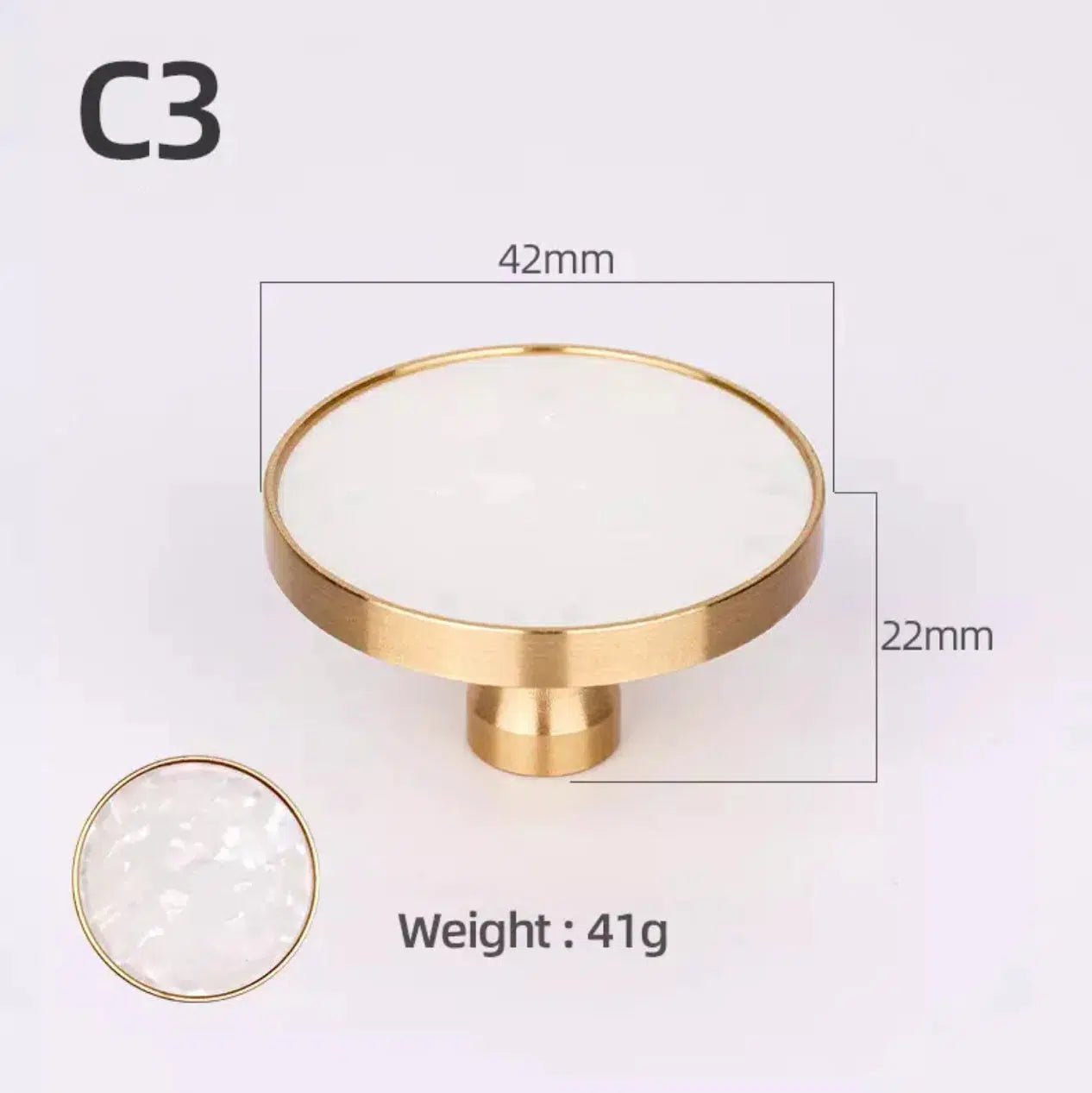 Brass and Stone Handles - Hestia + Co.