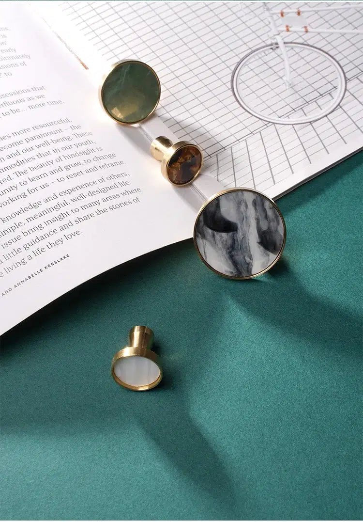 Brass and Stone Handles - Hestia + Co.