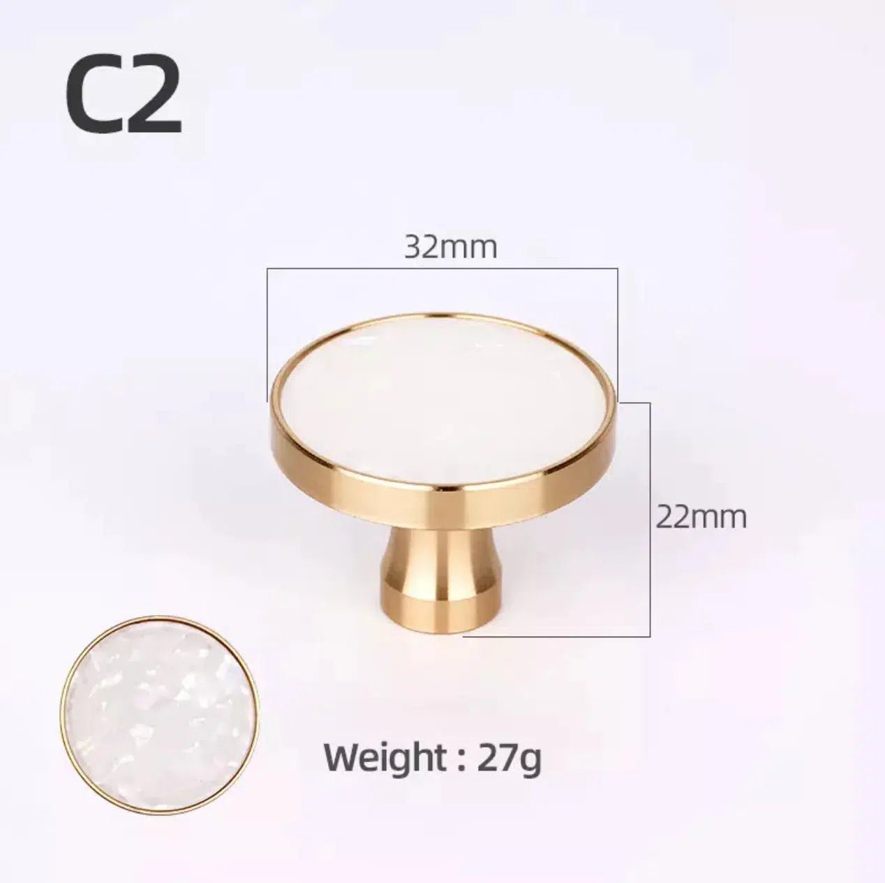 Brass and Stone Handles - Hestia + Co.