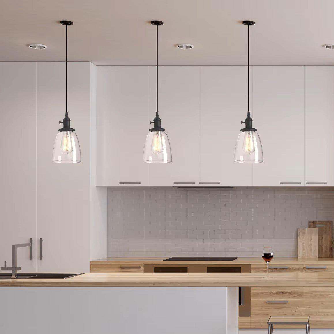 LED-Glasröhre Mit Feder-Design - Dekorative Tischlampe, 15 Cm Hoch, Batteriebetrieben (schwarz)