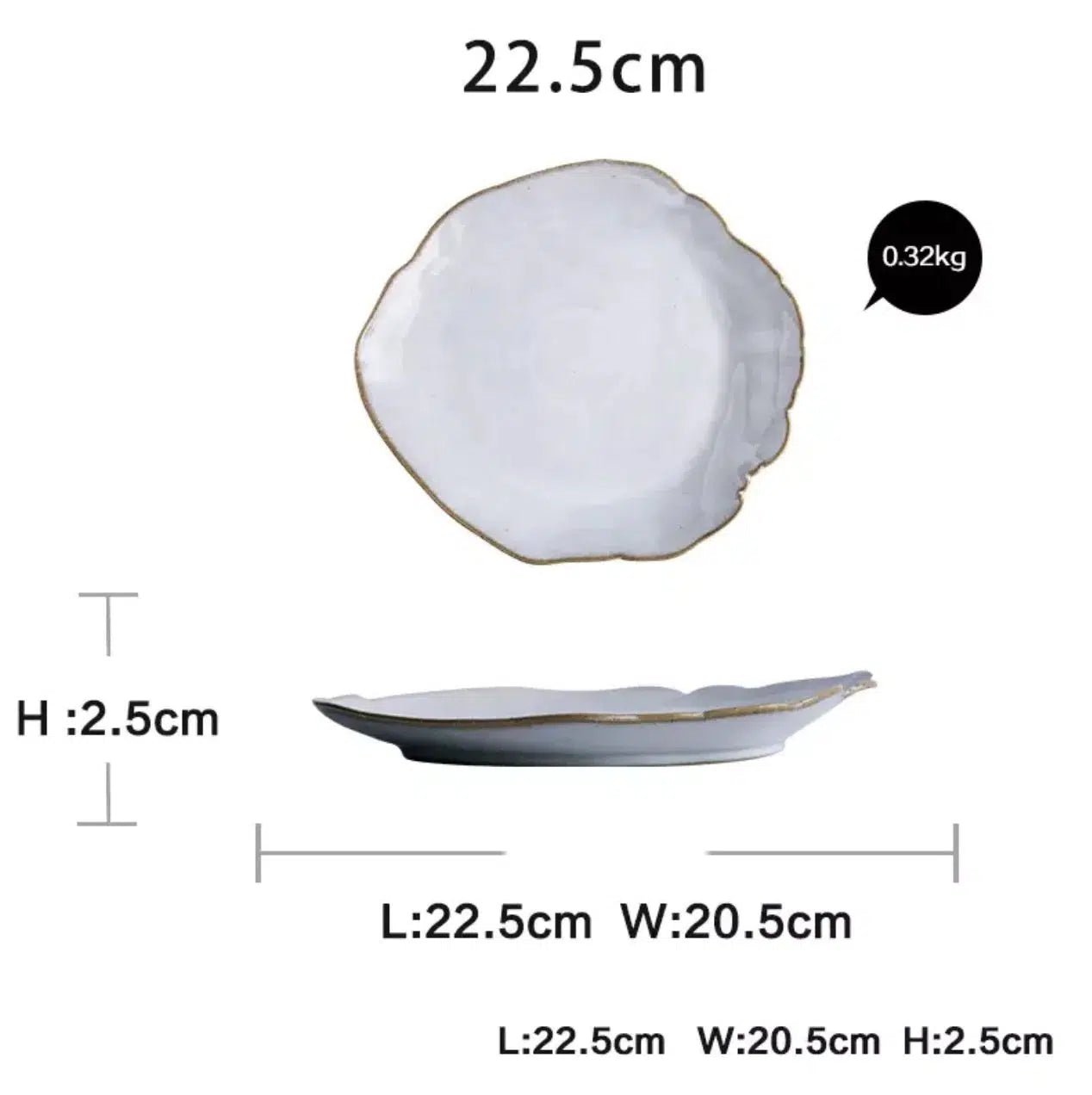 Irregular White Ceramic Plates + Dishes - Hestia + Co.