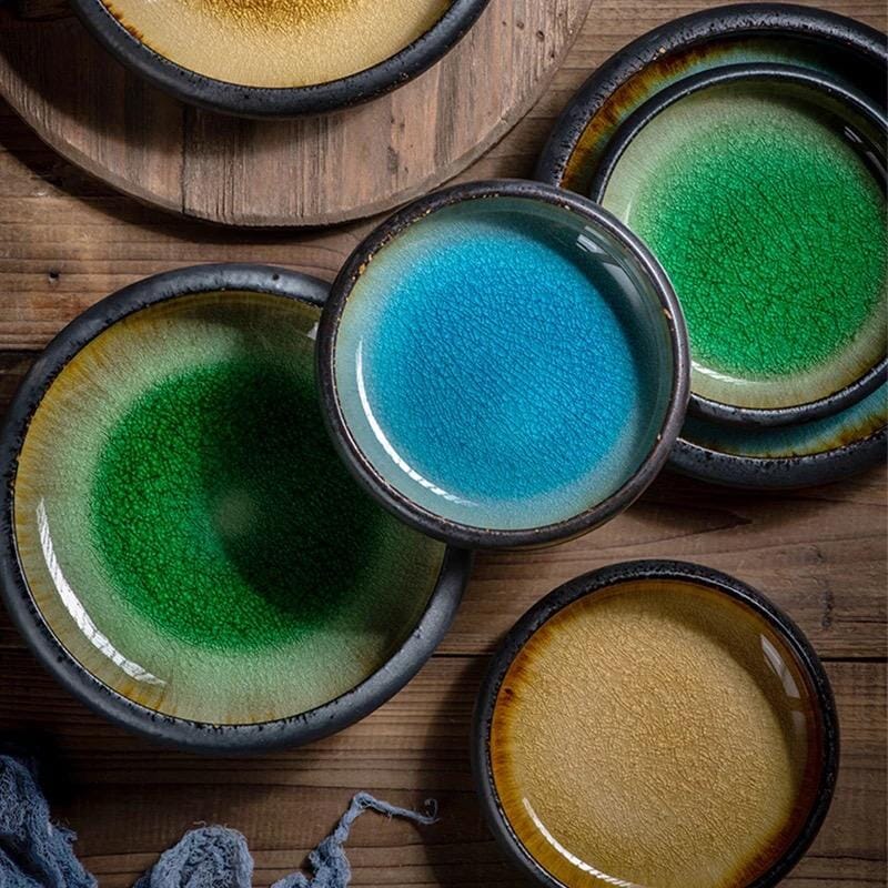 Japanese Glaze Ceramic Plates - Hestia + Co.