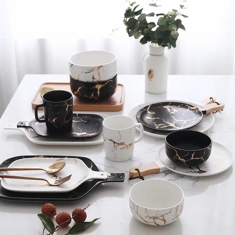 Marble Glaze Ceramic Party Tableware - Hestia + Co.