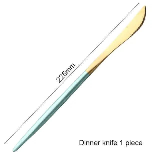 Mint Green + Gold Cutlery Set - Hestia + Co.